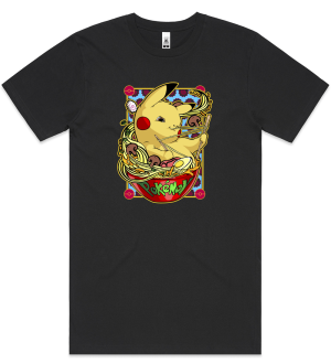Ramen Pikachu Printed T-Shirt